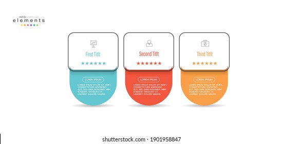 Vektorgrafik Infografische Design-Vorlage mit Symbolen und 3 Optionen oder Schritte. Kann für Prozess, Präsentationen, Layout, Banner, Infografik verwendet werden.