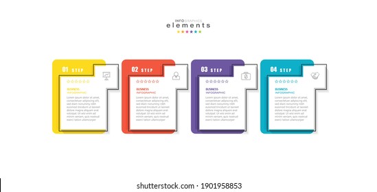 Vektorgrafik Infografische Design-Vorlage mit Symbolen und 4 Optionen oder Schritten. Kann für Prozess, Präsentationen, Layout, Banner, Infografik verwendet werden.
