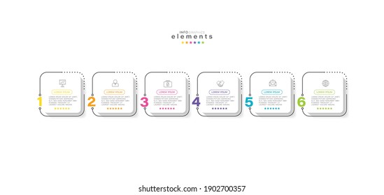 vector illustration Infographic design template with icons and 6 options or steps. Can be used for process, presentations, layout, banner,info graph.
