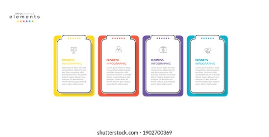vector illustration Infographic design template with icons and 4 options or steps. Can be used for process, presentations, layout, banner,info graph.