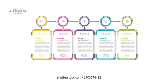 vector illustration Infographic design template with icons and 5 options or steps. Can be used for process, presentations, layout, banner,info graph.