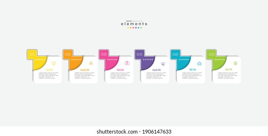 vector illustration Infographic design template with icons and 6 options or steps. Can be used for process, presentations, layout, banner,info graph.
