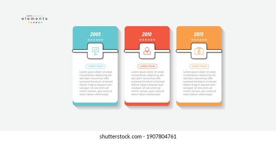 ilustración vectorial Plantilla de diseño infográfico con iconos y 3 opciones o pasos. Se puede usar para procesos, presentaciones, diseño, banner, gráfico de información.