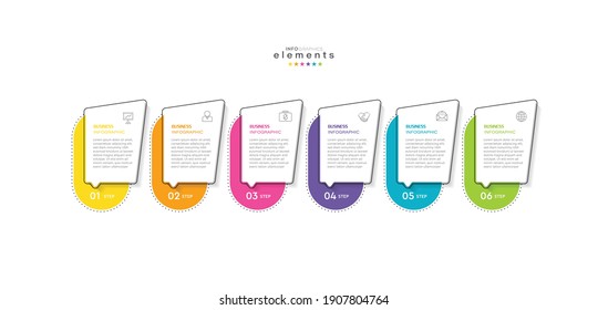 Vektorgrafik Infografische Design-Vorlage mit Symbolen und 6 Optionen oder Schritte. Kann für Prozess, Präsentationen, Layout, Banner, Infografik verwendet werden.
