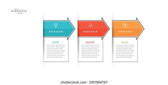 ilustración vectorial Plantilla de diseño infográfico con iconos y 3 opciones o pasos. Se puede usar para procesos, presentaciones, diseño, banner, gráfico de información.