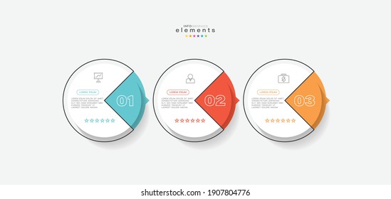 Vektorgrafik Infografische Design-Vorlage mit Symbolen und 3 Optionen oder Schritte. Kann für Prozess, Präsentationen, Layout, Banner, Infografik verwendet werden.