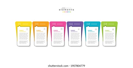 ilustración vectorial Plantilla de diseño infográfico con iconos y 6 opciones o pasos. Se puede usar para procesos, presentaciones, diseño, banner, gráfico de información.