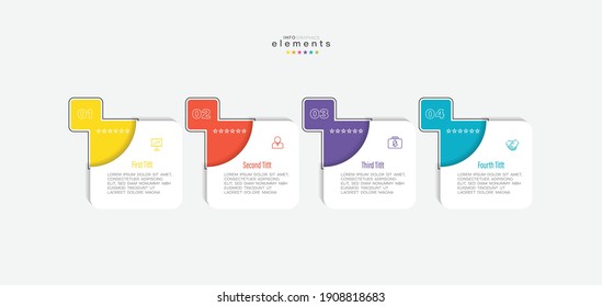 vector illustration Infographic design template with icons and 4 options or steps. Can be used for process, presentations, layout, banner,info graph.