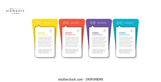 ilustración vectorial Plantilla de diseño infográfico con iconos y 4 opciones o pasos. Se puede usar para procesos, presentaciones, diseño, banner, gráfico de información.