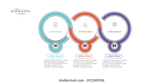 vector illustration Infographic design template with icons and 3 options or steps. Can be used for process, presentations, layout, banner,info graph.