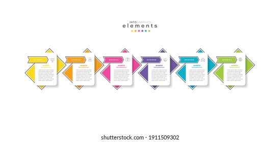 ilustración vectorial Plantilla de diseño infográfico con iconos y 6 opciones o pasos. Se puede usar para procesos, presentaciones, diseño, banner, gráfico de información.