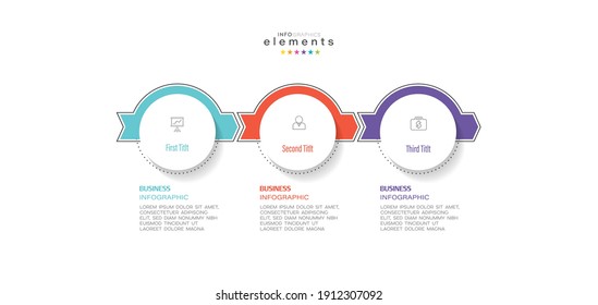 Vector Illustration Infographic Design Template With Icons And 3 Options Or Steps. Can Be Used For Process, Presentations, Layout, Banner,info Graph.