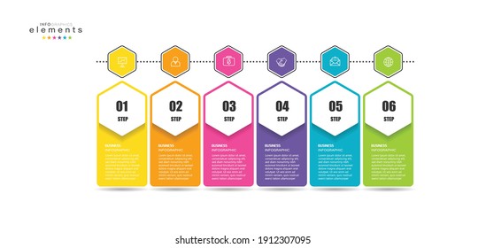 vector illustration Infographic design template with icons and 6 options or steps. Can be used for process, presentations, layout, banner,info graph.