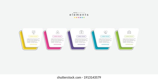 Vektorgrafik Infografische Design-Vorlage mit Symbolen und 5 Optionen oder Schritte. Kann für Prozess, Präsentationen, Layout, Banner, Infografik verwendet werden.