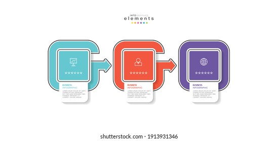 vector illustration Infographic design template with icons and 3 options or steps. Can be used for process, presentations, layout, banner,info graph.