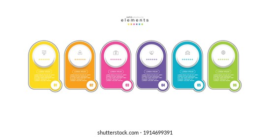 vector illustration Infographic design template with icons and 6 options or steps. Can be used for process, presentations, layout, banner,info graph.