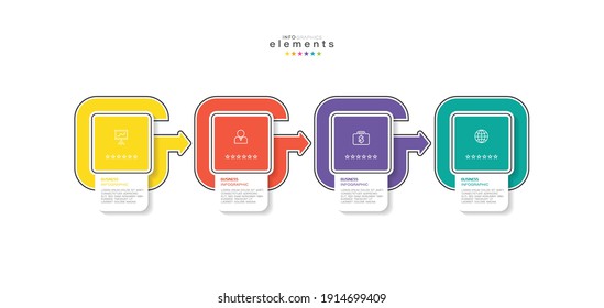 vector illustration Infographic design template with icons and 4 options or steps. Can be used for process, presentations, layout, banner,info graph.