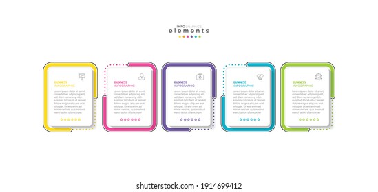 vector illustration Infographic design template with icons and 5 options or steps. Can be used for process, presentations, layout, banner,info graph.