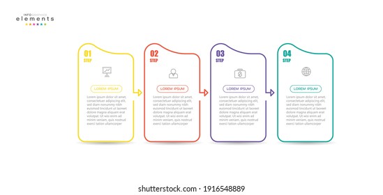 vector illustration Infographic design template with icons and 4 options or steps. Can be used for process, presentations, layout, banner,info graph.