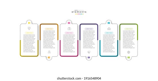 vector illustration Infographic design template with icons and 6 options or steps. Can be used for process, presentations, layout, banner,info graph.
