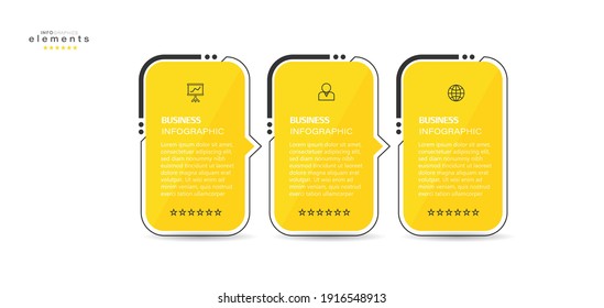 ilustración vectorial Plantilla de diseño infográfico con iconos y 3 opciones o pasos. Se puede usar para procesos, presentaciones, diseño, banner, gráfico de información.