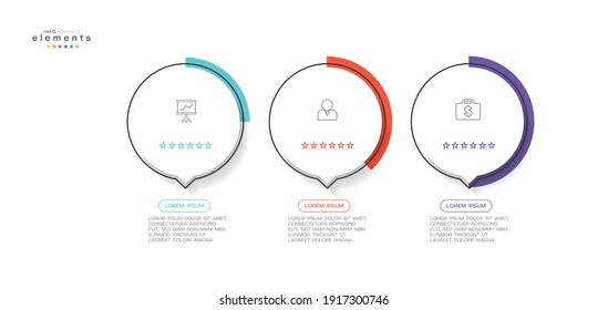 Vektorgrafik Infografische Design-Vorlage mit Symbolen und 3 Optionen oder Schritte. Kann für Prozess, Präsentationen, Layout, Banner, Infografik verwendet werden.