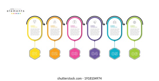 ilustración vectorial Plantilla de diseño infográfico con iconos y 6 opciones o pasos. Se puede usar para procesos, presentaciones, diseño, banner, gráfico de información.