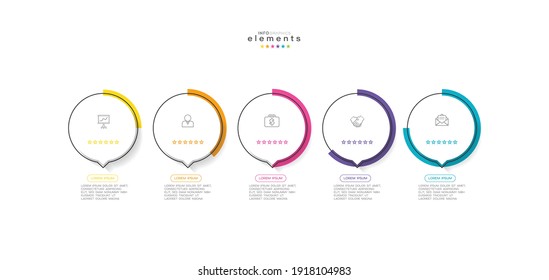 vector illustration Infographic design template with icons and 5 options or steps. Can be used for process, presentations, layout, banner,info graph.