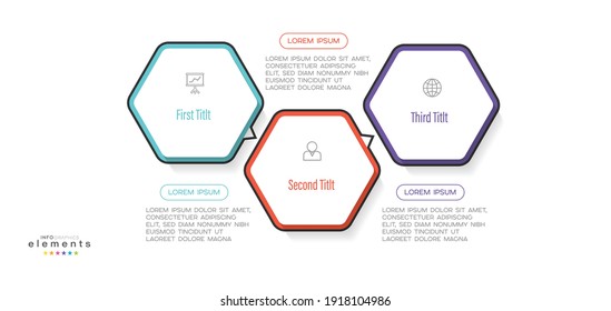ilustración vectorial Plantilla de diseño infográfico con iconos y 3 opciones o pasos. Se puede usar para procesos, presentaciones, diseño, banner, gráfico de información.