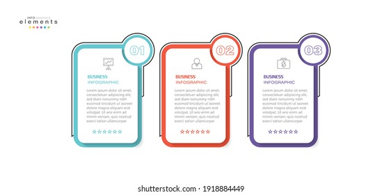 ilustración vectorial Plantilla de diseño infográfico con iconos y 3 opciones o pasos. Se puede usar para procesos, presentaciones, diseño, banner, gráfico de información.