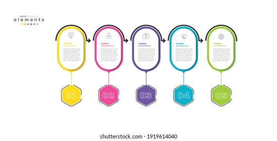 vector illustration Infographic design template with icons and 5 options or steps. Can be used for process, presentations, layout, banner,info graph.