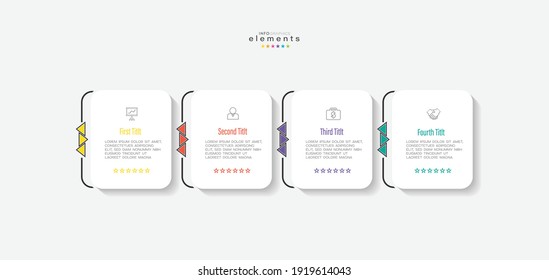 Vector Illustration Infographic Design Template With Icons And 4 Options Or Steps. Can Be Used For Process, Presentations, Layout, Banner,info Graph.