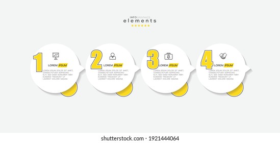 vector illustration Infographic design template with icons and 4 options or steps. Can be used for process, presentations, layout, banner,info graph.