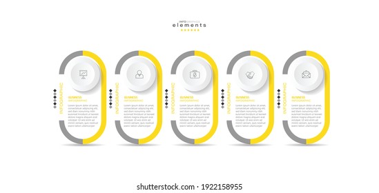 vector illustration Infographic design template with icons and 5 options or steps. Can be used for process, presentations, layout, banner,info graph.