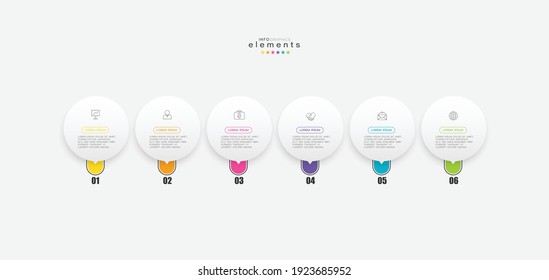 vector illustration Infographic design template with icons and 6 options or steps. Can be used for process, presentations, layout, banner,info graph.