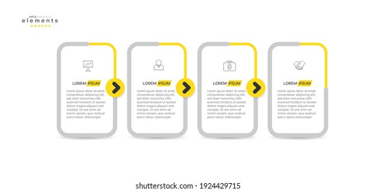 vector illustration Infographic design template with icons and 4 options or steps. Can be used for process, presentations, layout, banner,info graph.