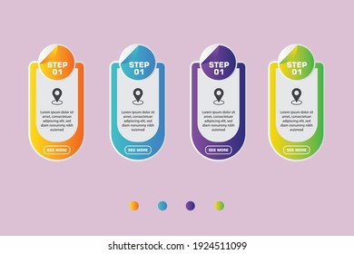 Vektorgrafik Infografische Design-Vorlage mit Symbolen und 4 Optionen oder Schritten. Kann für Prozess, Präsentationen, Layout, Banner, Infografik verwendet werden. Kann als Tags, Labels oder Web-Artikel verwendet werden.
