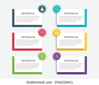 vector illustration Infographic design template with icons and 6 options or steps. Can be used for process, presentations, layout, banner,info graph.