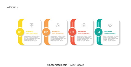 vector illustration Infographic design template with icons and 4 options or steps. Can be used for process, presentations, layout, banner,info graph.