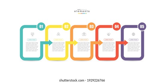 vector illustration Infographic design template with icons and 5 options or steps. Can be used for process, presentations, layout, banner,info graph.