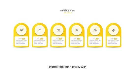 vector illustration Infographic design template with icons and 6 options or steps. Can be used for process, presentations, layout, banner,info graph.