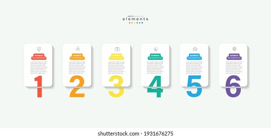 ilustración vectorial Plantilla de diseño infográfico con iconos y 6 opciones o pasos. Se puede usar para procesos, presentaciones, diseño, banner, gráfico de información.
