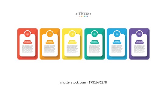 vector illustration Infographic design template with icons and 6 options or steps. Can be used for process, presentations, layout, banner,info graph.