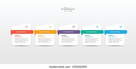 vector illustration Infographic design template with icons and 5 options or steps. Can be used for process, presentations, layout, banner,info graph.