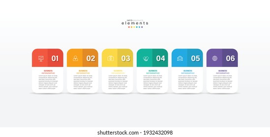 vector illustration Infographic design template with icons and 6 options or steps. Can be used for process, presentations, layout, banner,info graph.