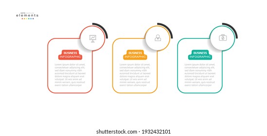 vector illustration Infographic design template with icons and 3 options or steps. Can be used for process, presentations, layout, banner,info graph.