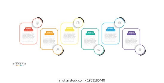 ilustración vectorial Plantilla de diseño infográfico con iconos y 6 opciones o pasos. Se puede usar para procesos, presentaciones, diseño, banner, gráfico de información.