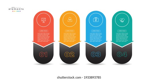 vector illustration Infographic design template with icons and 4 options or steps. Can be used for process, presentations, layout, banner,info graph.