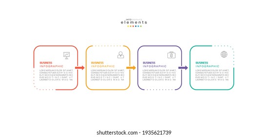 vector illustration Infographic design template with icons and 4 options or steps. Can be used for process, presentations, layout, banner,info graph.