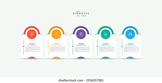 vector illustration Infographic design template with icons and 5 options or steps. Can be used for process, presentations, layout, banner,info graph.